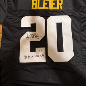 Beckett Witnessed Bleier Steelers 20 Signed XL Jersey